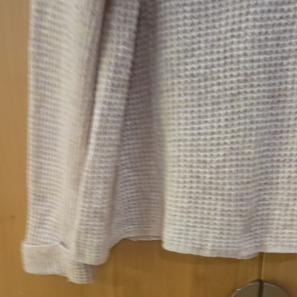 Free People Waffle Neutral Cowl Neck Sweater, M, GUC, Hygge Vibes, Neutral Comfy - Picture 4 of 11